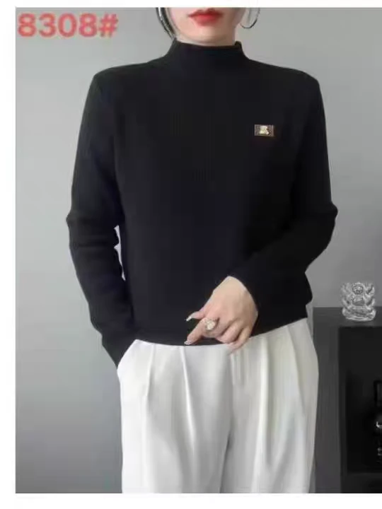 一体绒时尚百搭毛衣女修身显瘦针织打底衫  8808