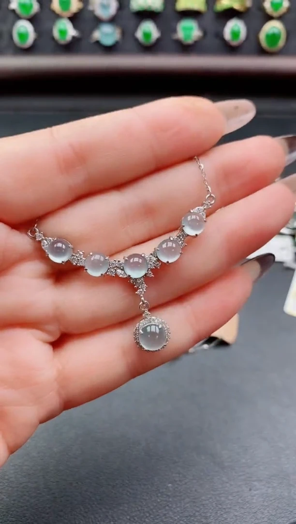 套链银S925镶嵌翡翠1