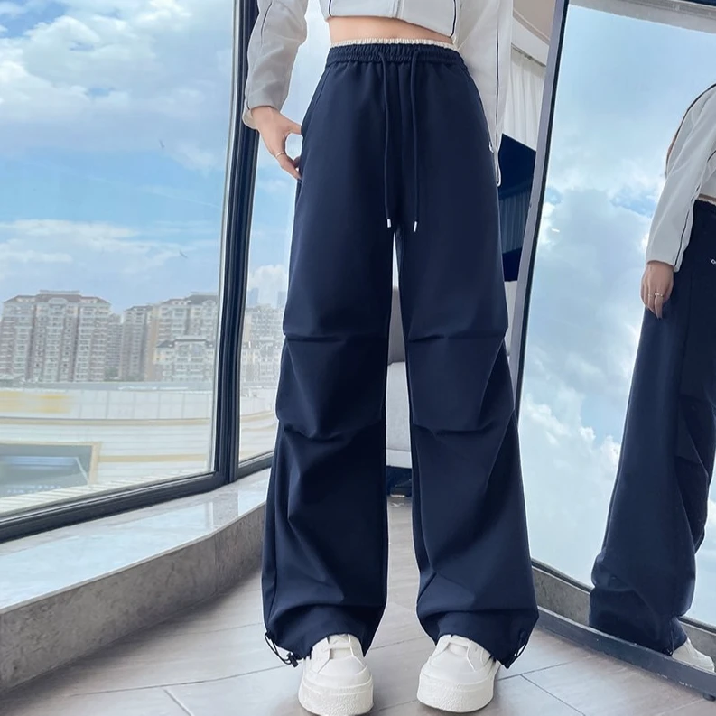 美式垂感阔腿工装裤女2025年秋季新款高个子加长户外百搭运动裤子