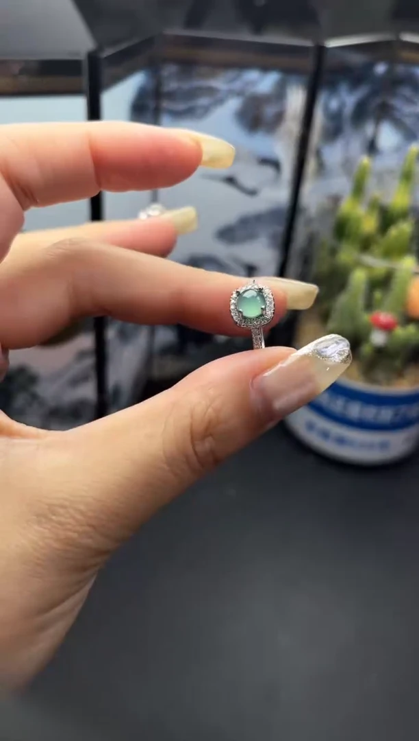翡翠戒指银S925镶嵌DY20250628061多样性发一件