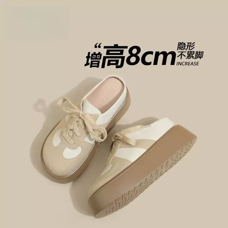 内增高包头拖鞋2025新款厚底外穿一脚蹬懒人小个子小码鞋3233时尚