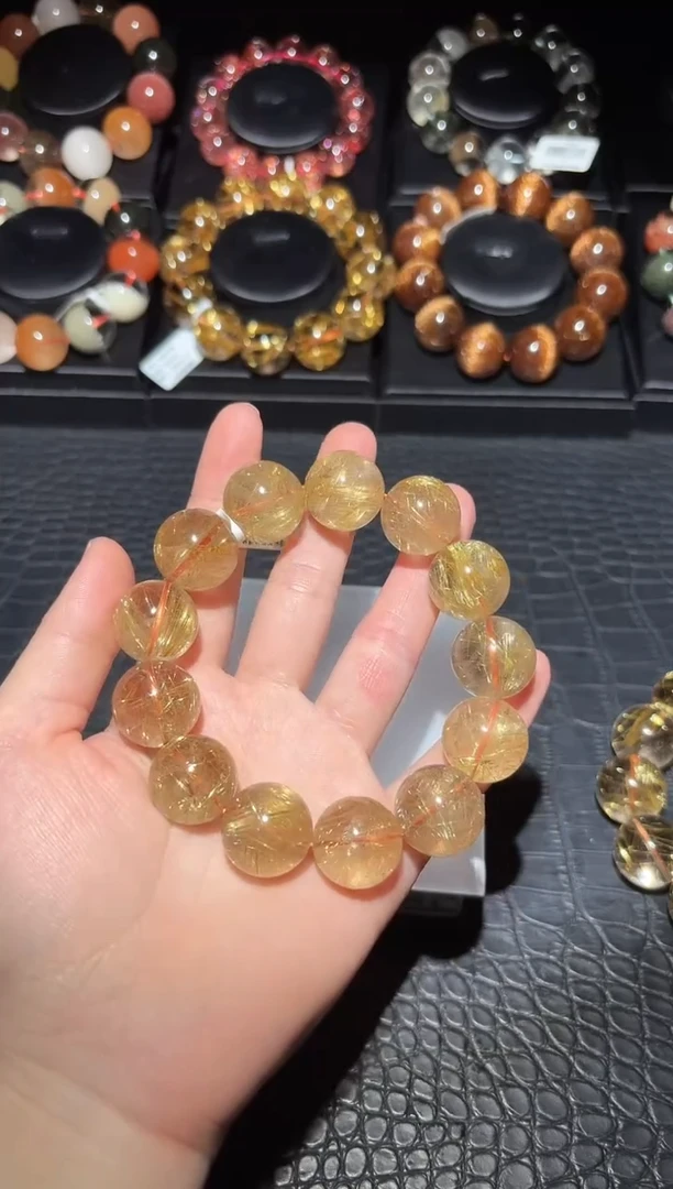 未镶嵌手链水晶宝*欣18mm金发晶手链单圈