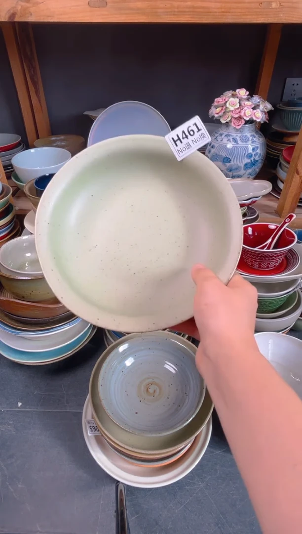 瓷片✨***✨h461绿影厚边盘微瑕福利