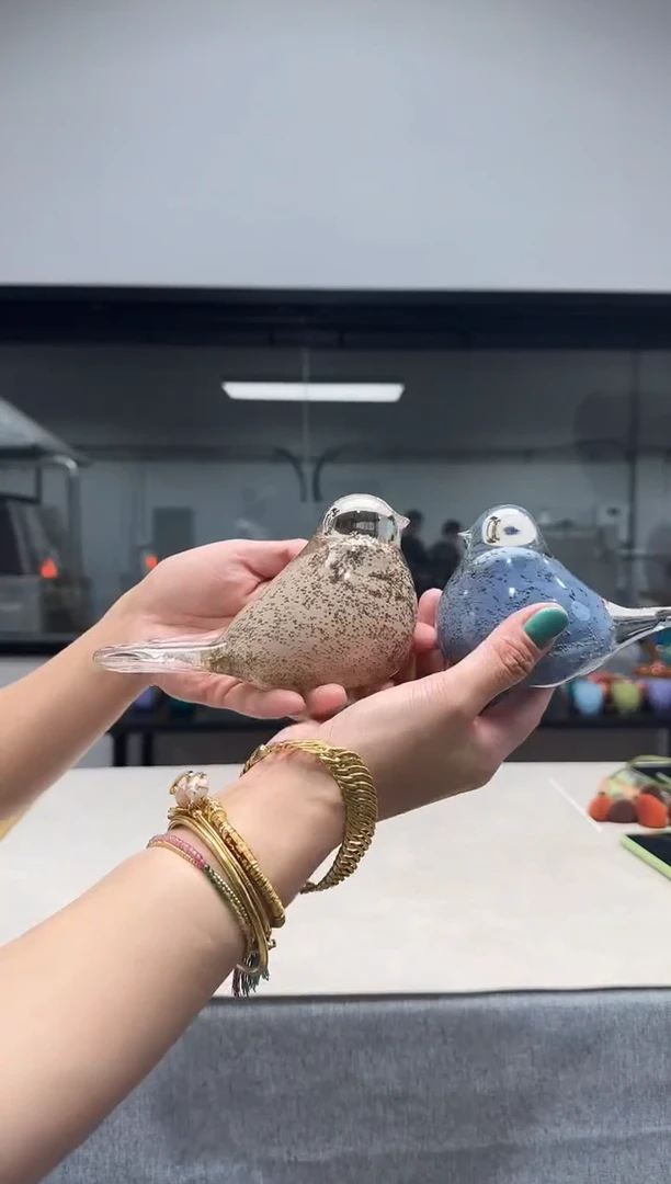 慕忆家手作琉璃花瓶一对