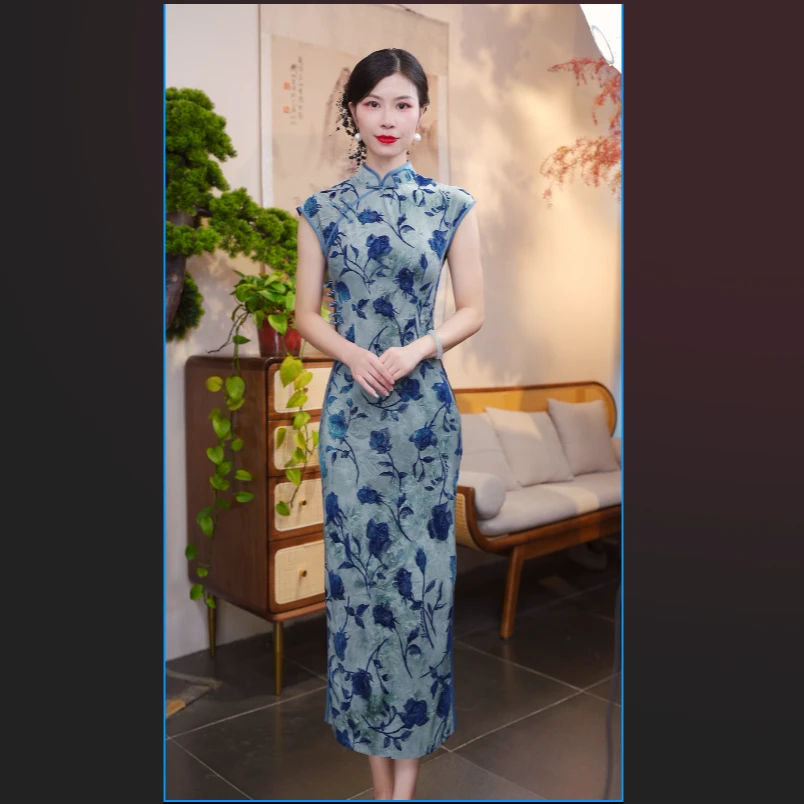 蓝心  2025新款旗袍气质日常优雅秋冬复古
