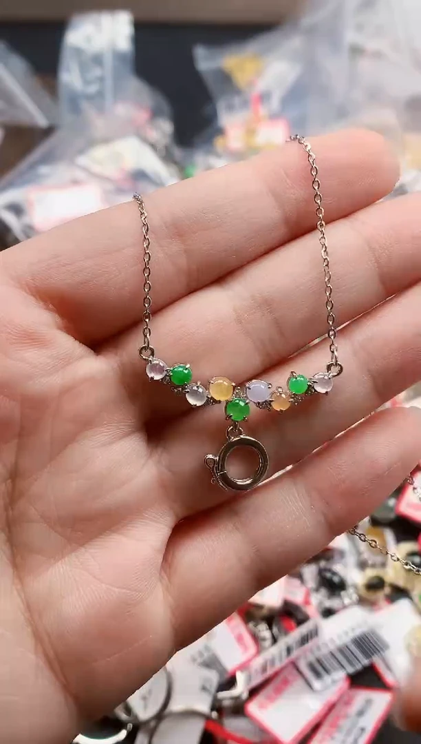 银S925镶嵌戒指翡翠天然A货缅甸翡翠