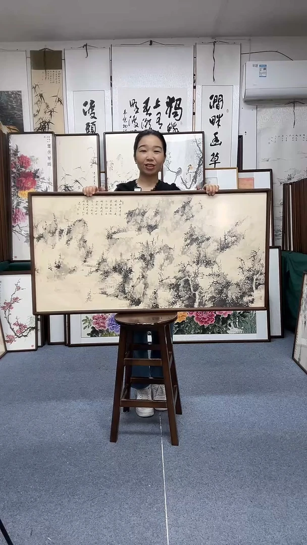 国画62*122实木画框京东包邮手绘