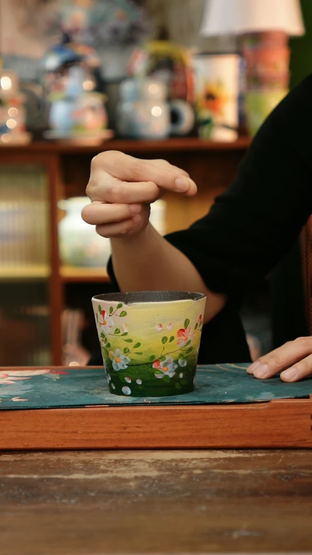 瓷片景德镇纯手工釉下彩精品茶具