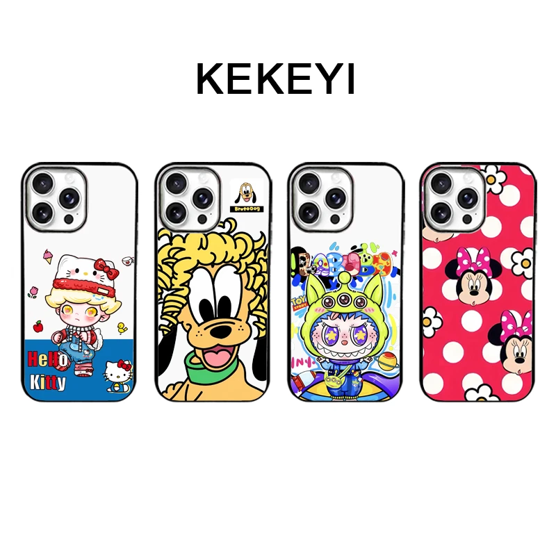 卷毛托托适用于苹果iphone16小众ins亚克力二合一黑框手机壳