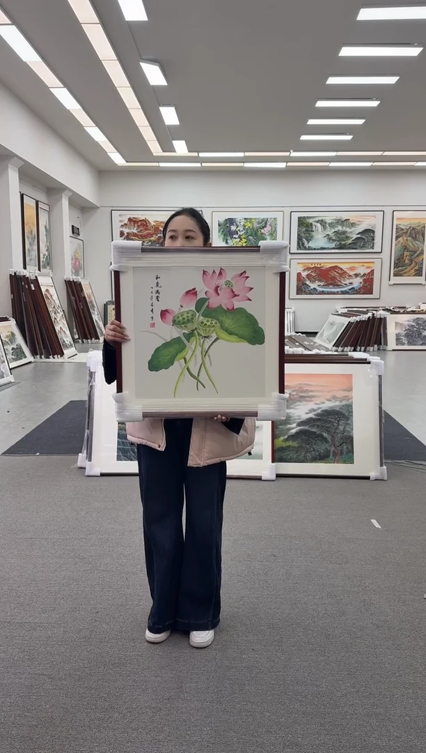 国画手绘   和气满堂   60*60