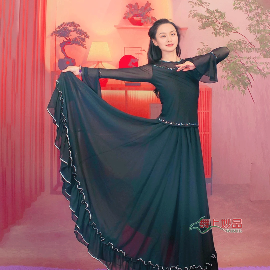 舞上妙品新疆传统舞蹈大摆裙表演服比赛菲菲边A36