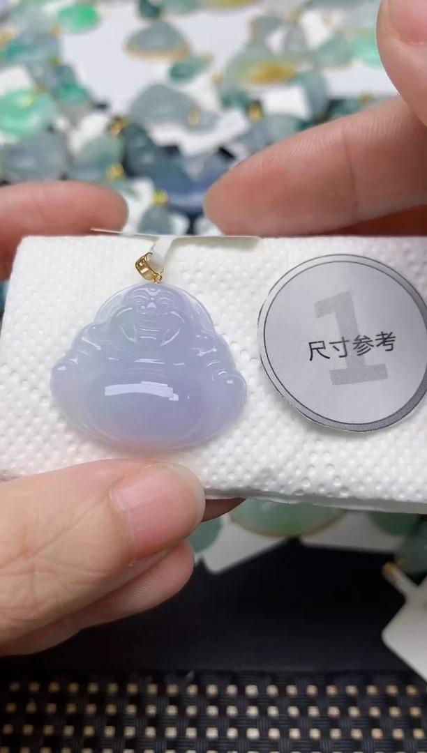 颈饰18K金镶嵌翡翠天然缅甸A货翡翠