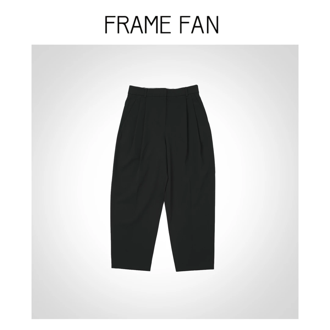 【FRAME FAN】“F家” 四褶定位挂扣九分锥形羊 毛西裤 理性消费