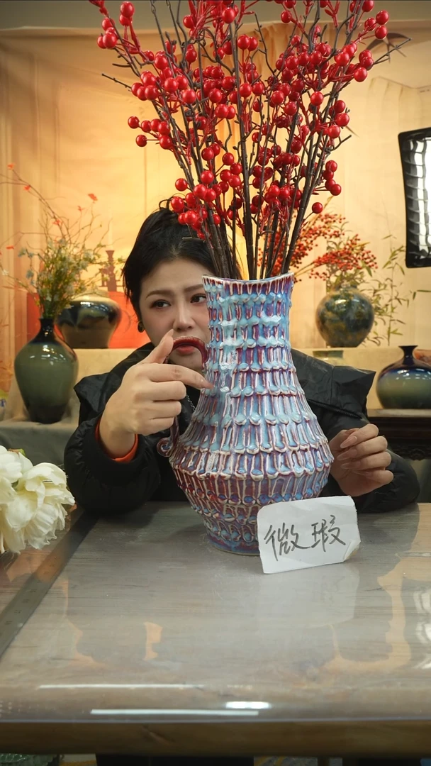 高35口12高温陶瓷花瓶