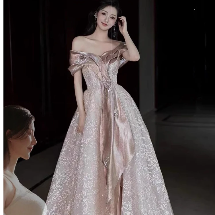 特大码胖mm晚礼服胖妹妹显瘦成人礼遮肚高级感200斤加肥加大女孩