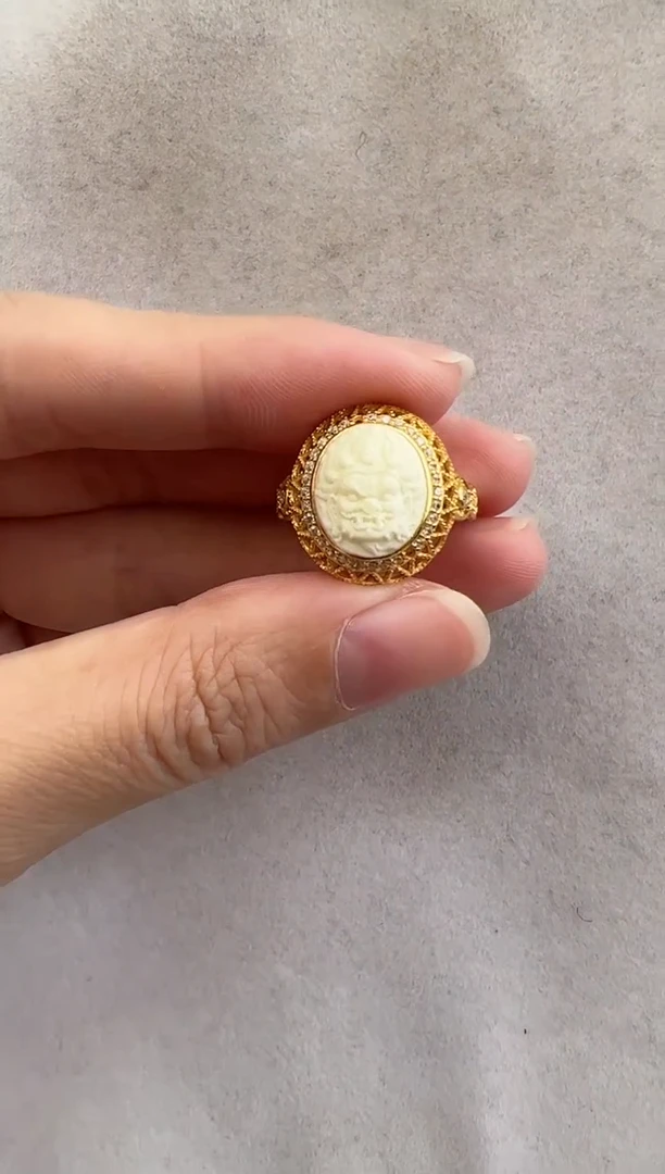 【闪购商品】琥珀裸石银S925镶嵌10117233-戒指