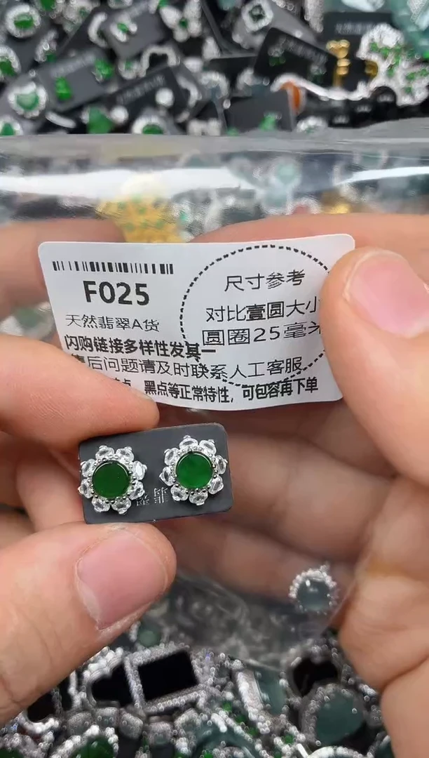 颈饰未镶嵌翡翠F025耳钉