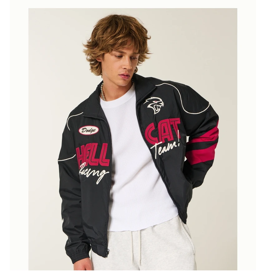 Hollister25秋冬新款美式道奇地狱猫赛车夹克外套男装332-5083