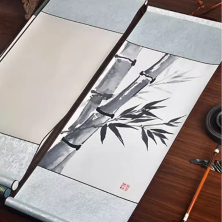 【开播浅蓝】2个装四尺四开空白卷轴挂轴字画装裱画轴国画书法专用