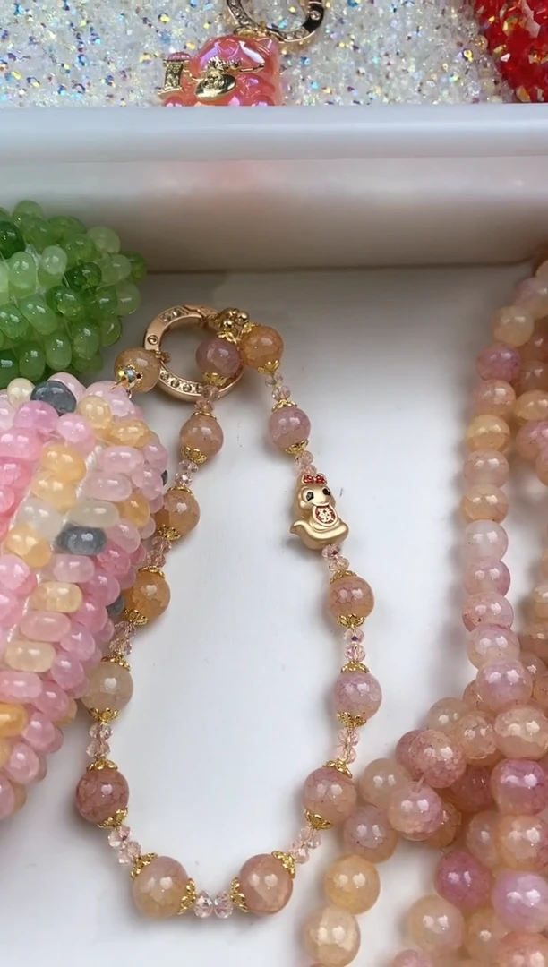 玻璃0204卡10爆花晶碧玺色20颗