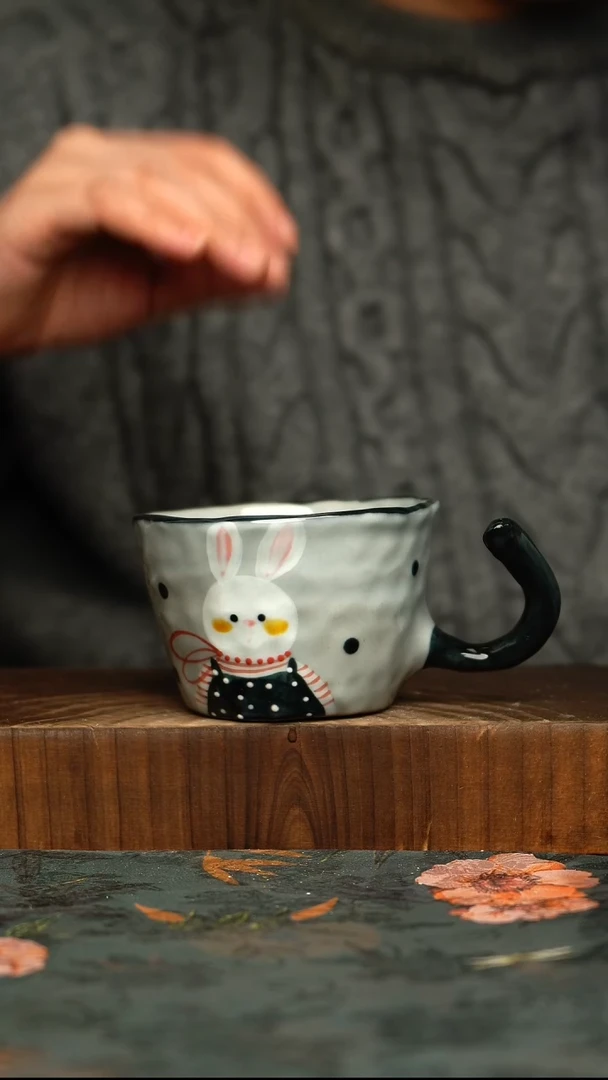 杯釉下彩手工手绘同款陶器