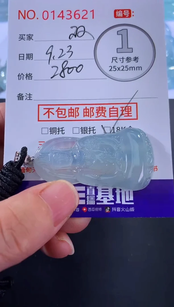 颈饰18K金镶嵌翡翠双**格！