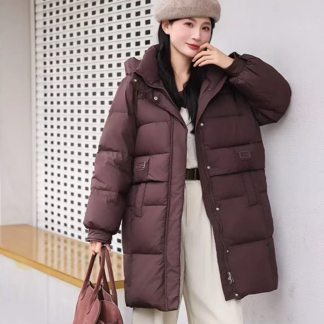 吉米赛欧【裕裕专属】中长款方扣羽绒服  9L2455683 高质量时尚韩版