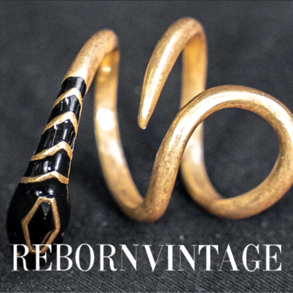 铜合金戒指 Reborn Vintage气质轻奢时尚镶嵌蛇复古戒指M237