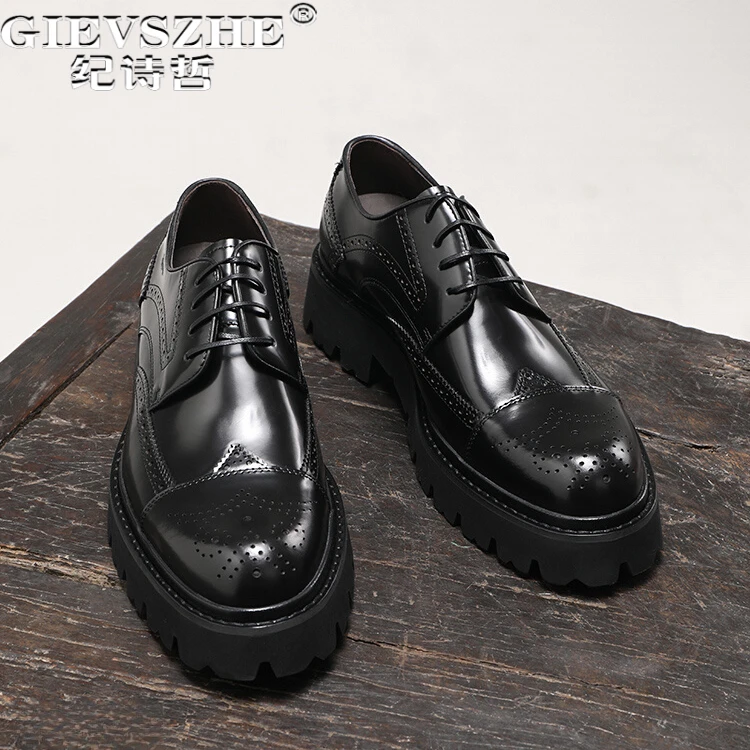 纪诗哲男鞋商务轻便透气休闲鞋子男款百搭厚底结婚鞋轻奢潮流皮鞋