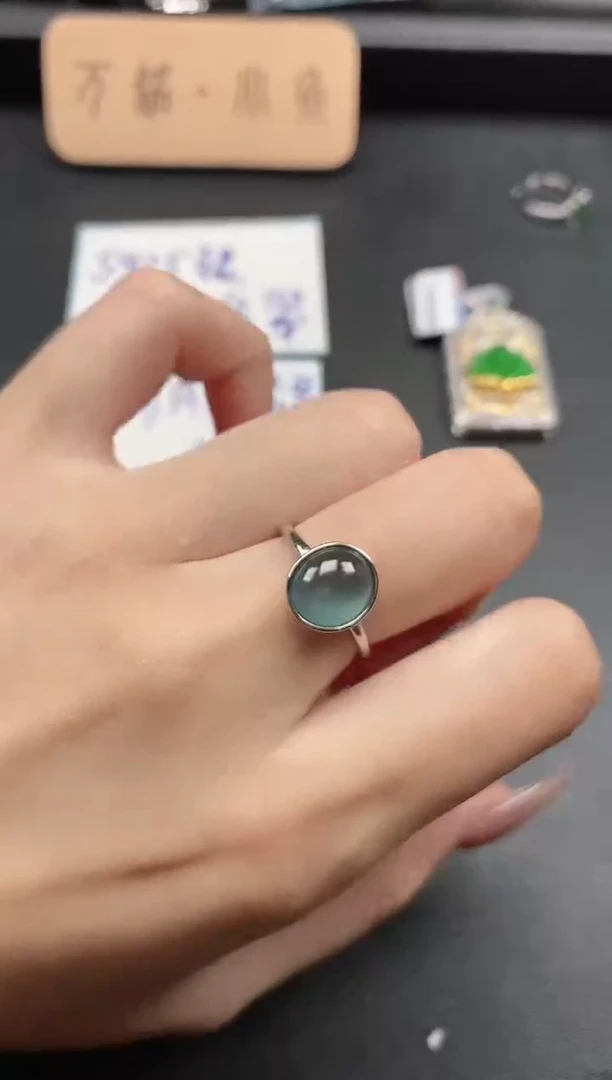 银S925镶嵌戒指翡翠51541