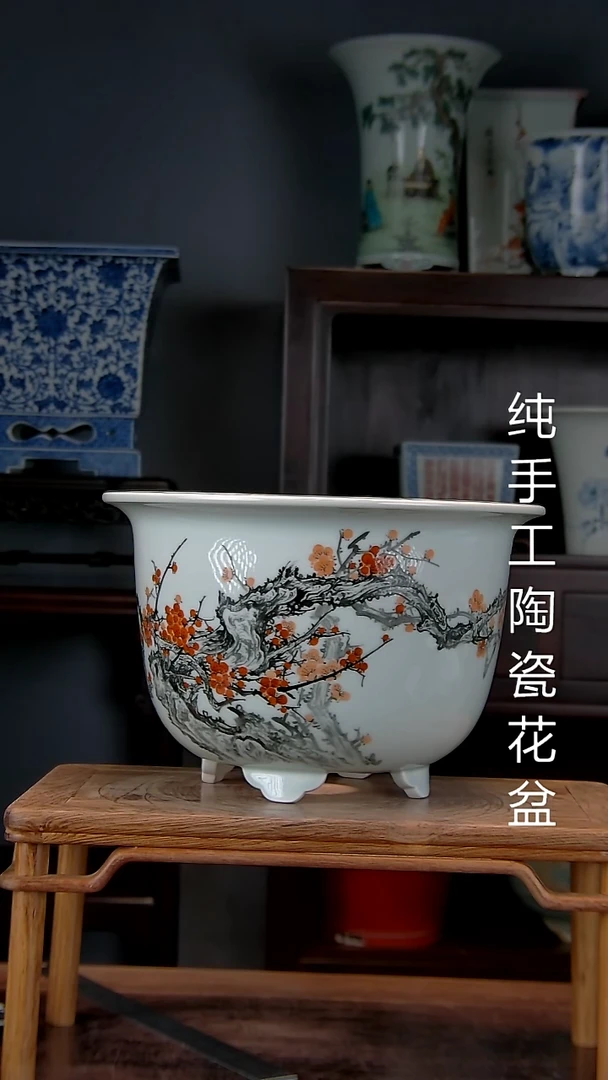 景德镇陶瓷手工花盆