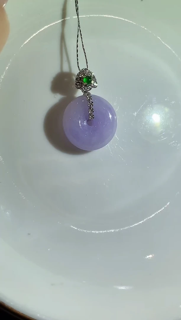 翡翠18K金镶嵌吊坠(不含链)L1355多样性发其一