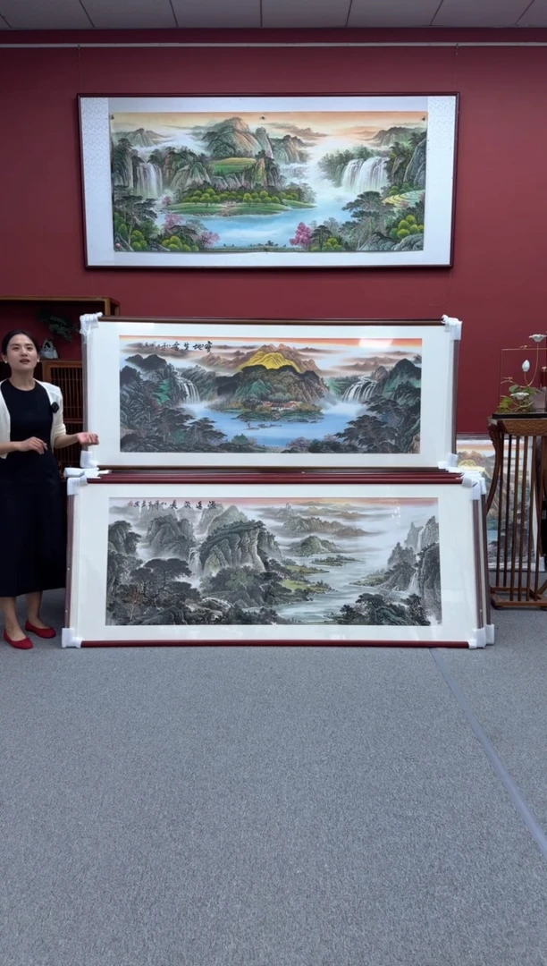 国画手绘  源远流长 219*88