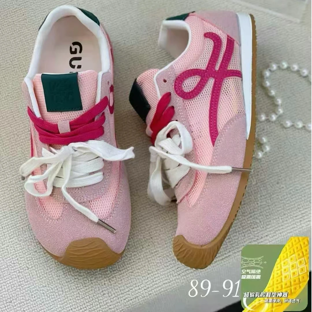 2025新款透气网面春夏百搭通勤德训鞋运动鞋潮流鞋复古拼色