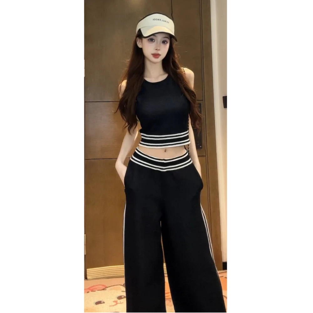 【XIAOBAWANG】高含棉韩版运动服套装新款上衣高腰短裤两件套