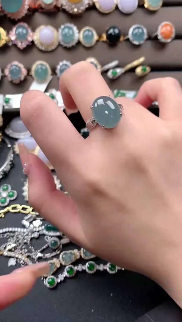 【闪购商品】翡翠戒指银S925镶嵌52141