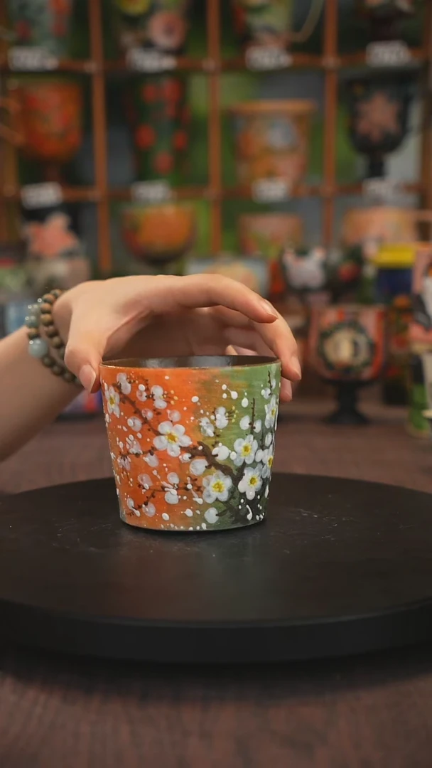 紫砂油画手绘釉下彩