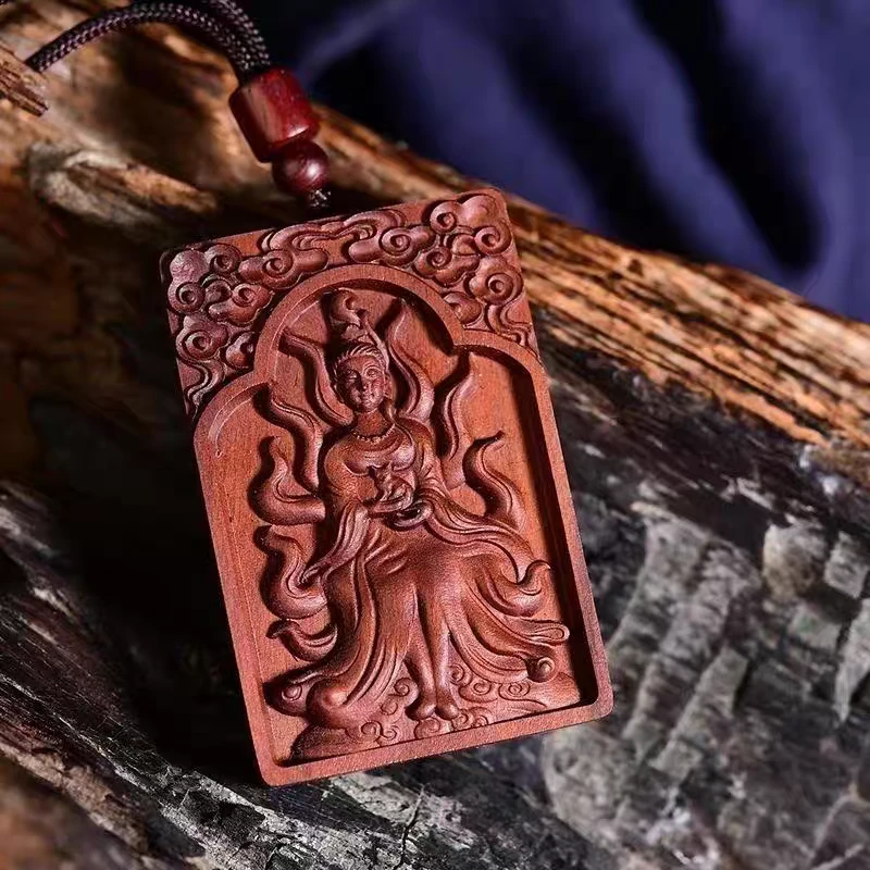 非金属木质吊坠 木质雷击枣木天然九尾狐男女吊坠姻缘桃花令牌