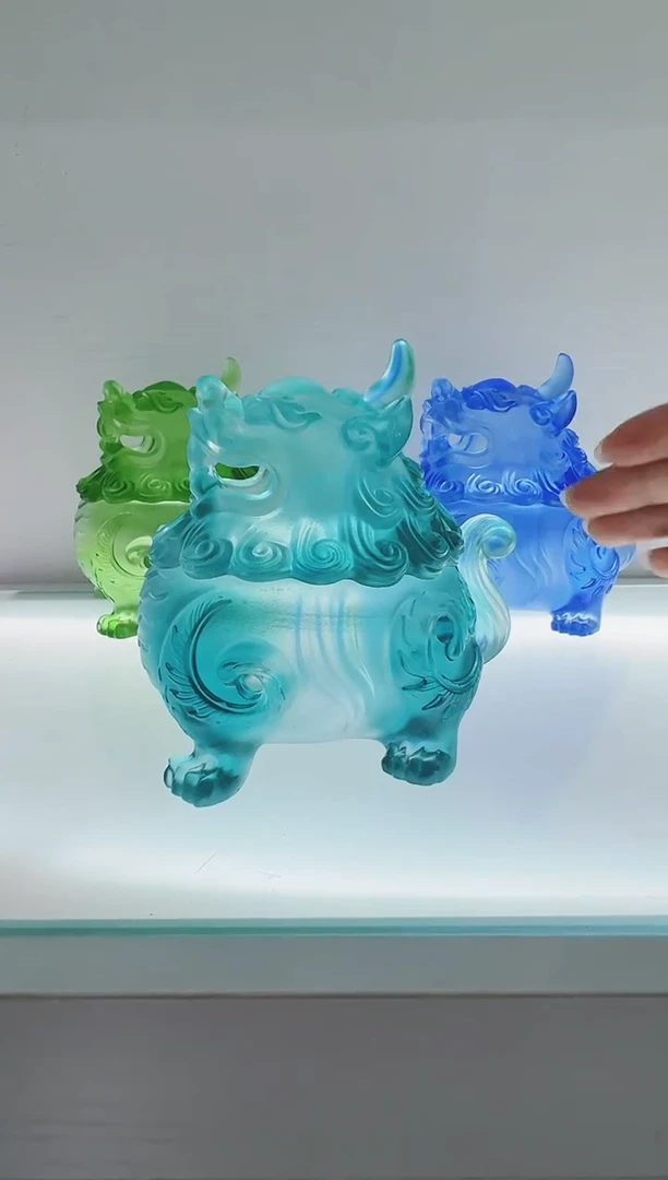 手工艺品琉璃古法琉璃中号狻猊香炉