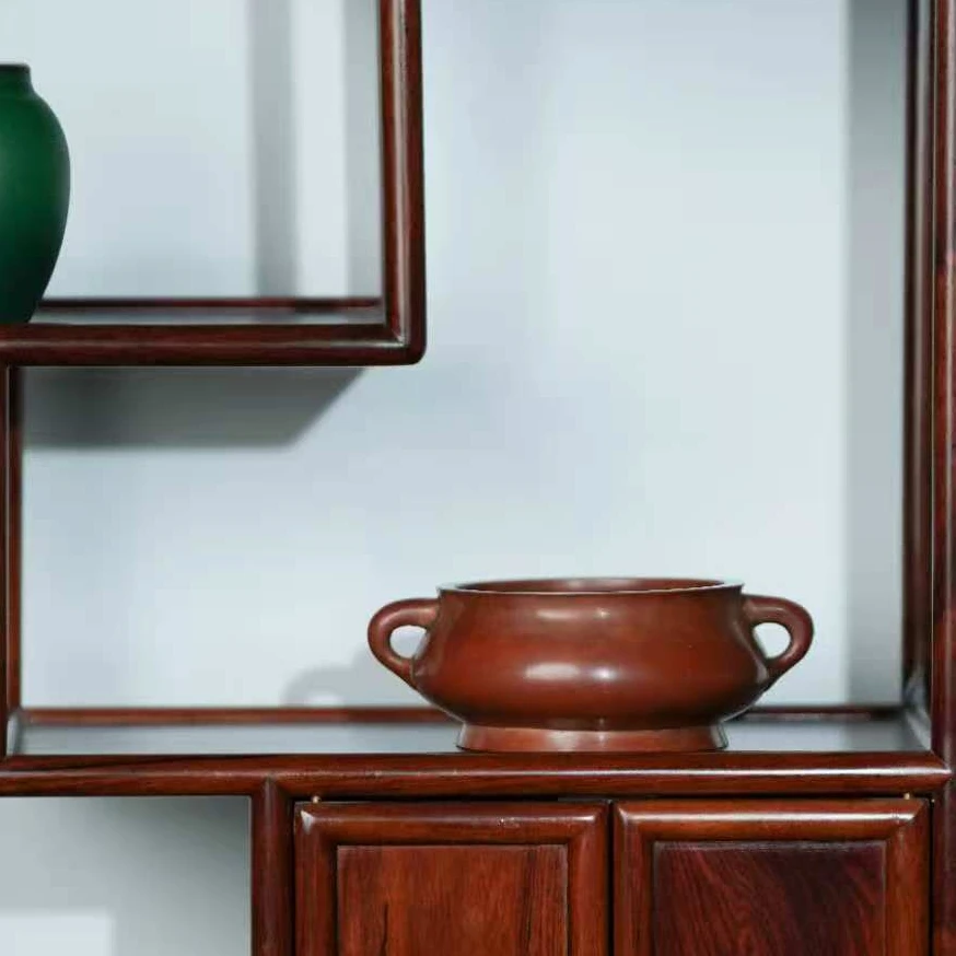 巧生炉陈巧生蚰龙耳彝炉经典宣德炉特殊皮壳家用熏香陈设线香铜器