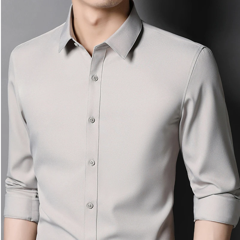 老爷车男士柔感商务休闲长袖衬衫秋冬内搭轻奢