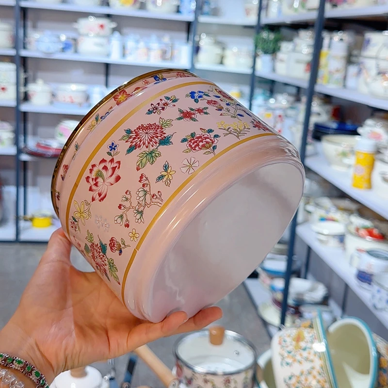 17cm搪瓷珐琅糖果罐家用五谷杂粮收纳食品级咖啡豆储存容器茶叶罐