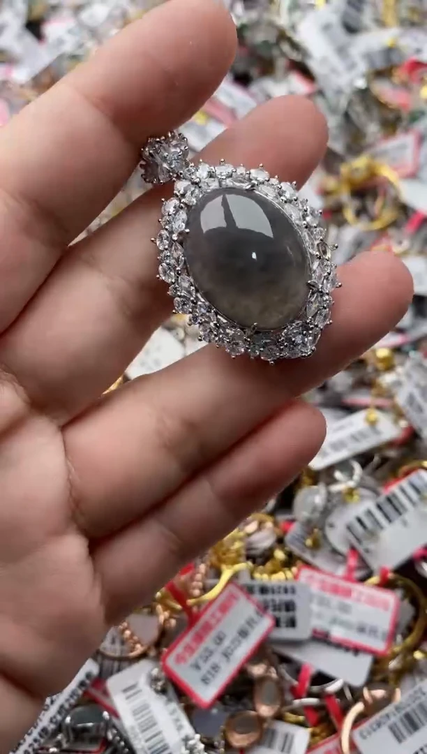 【闪购商品】翡翠戒指银S925镶嵌44444---7