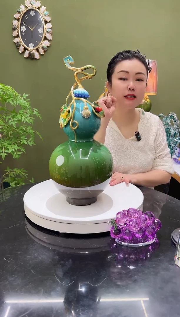 陶瓷珐琅彩五福临门 葫芦