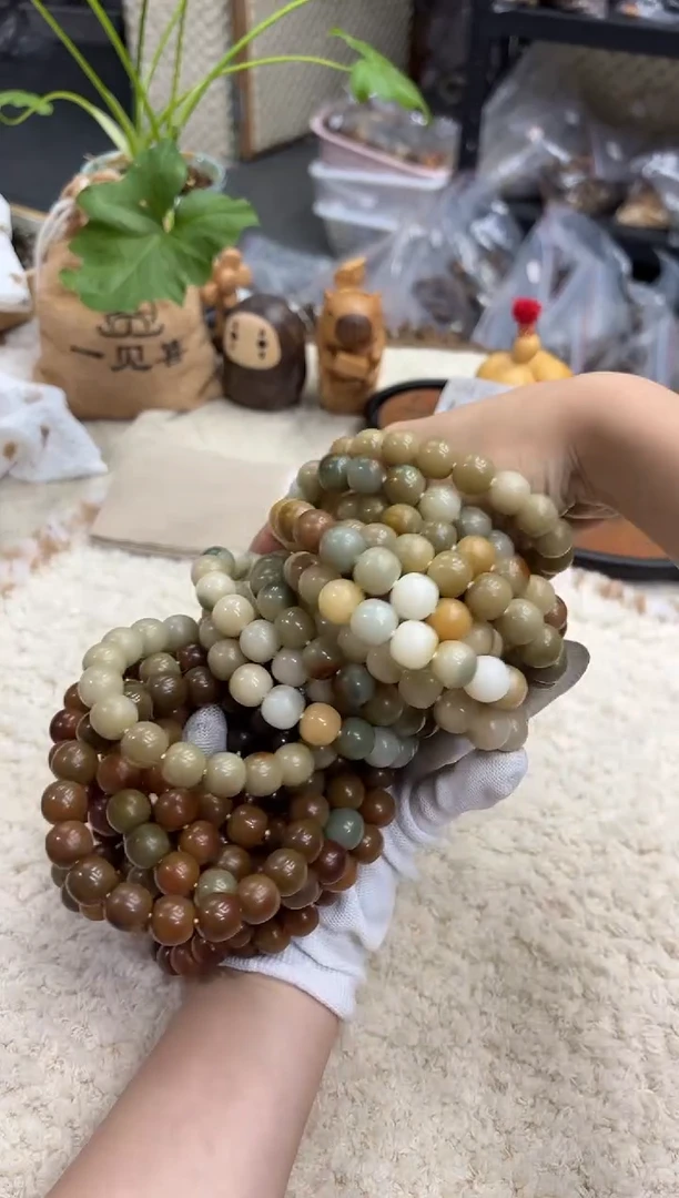 菩提根/象牙果手串两条一深一浅不挑（680）