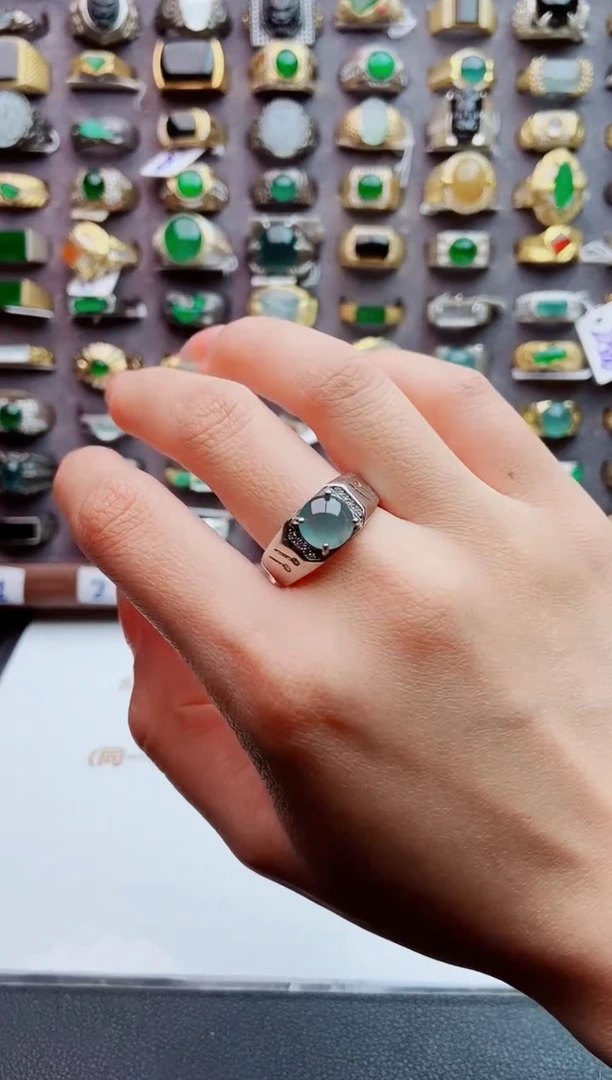 未镶嵌戒指翡翠天然翡翠男戒