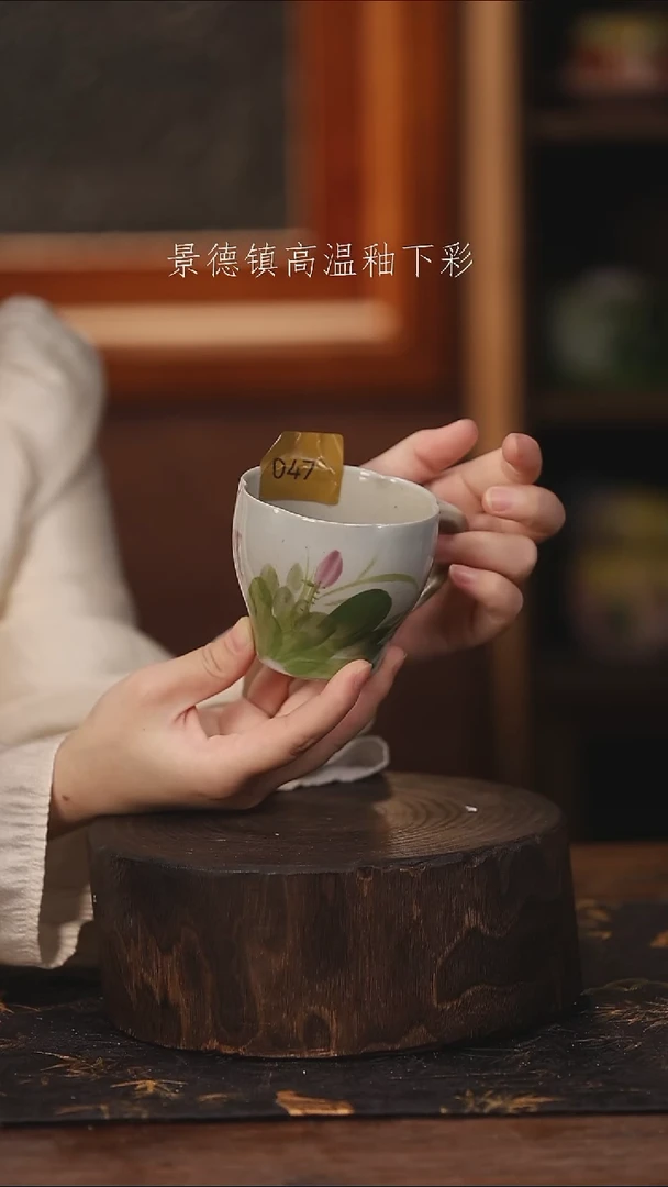 陶瓷景德镇高温釉下手绘陶瓷@L047@