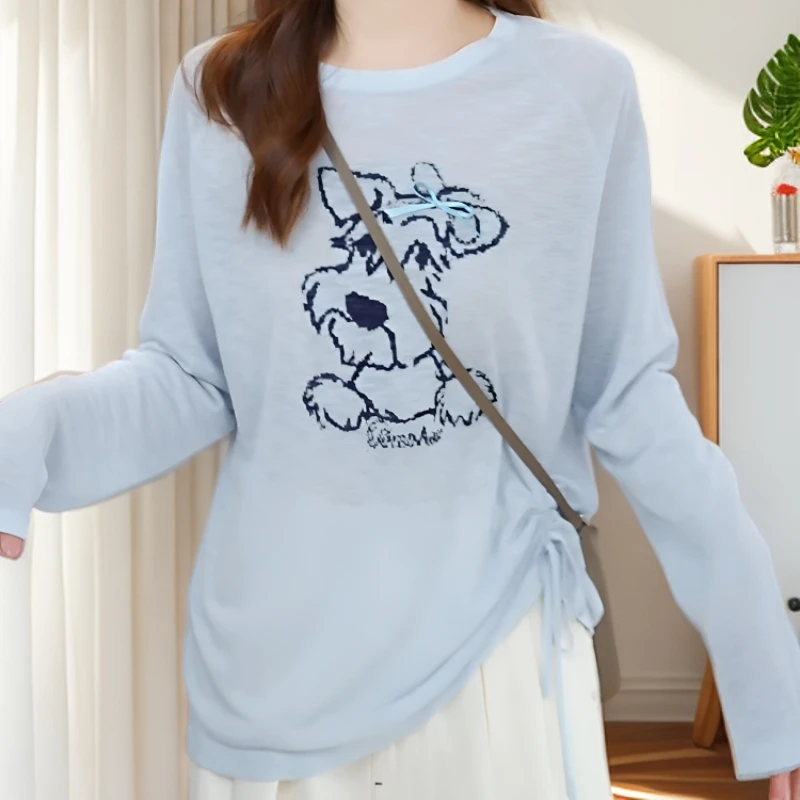 2025卡通上衣百家好夏季新款多巴胺服装女装洋气罩衫不规则针织衫