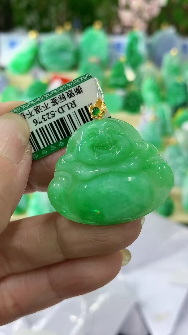 【闪购商品】翡翠颈饰18K金镶嵌挂件