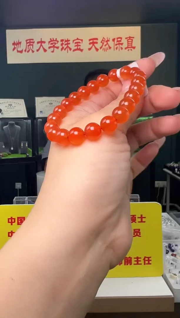 未镶嵌手串南红玛瑙精品保山南红玛瑙圆珠手串8.5-9mm